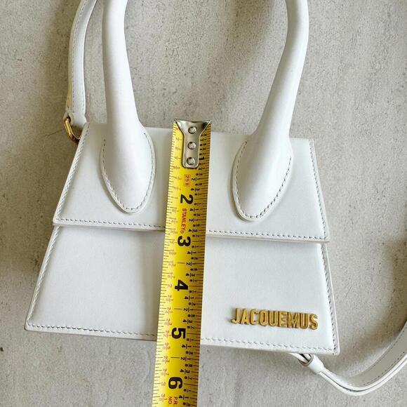 JACQUEMUS The Chiquito Soft  White Leather Handbag / Shoulder Bag - Picture 7 of 13